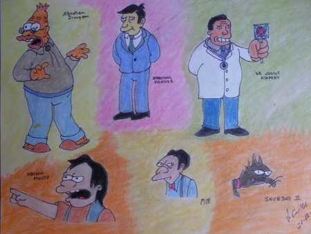 Personajes de los Simpsons II - pastel sobre cartulina de 30x40 cms - PVP 25 €